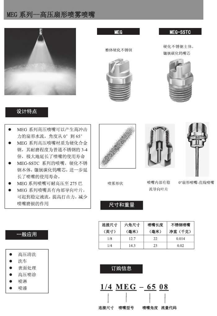 高壓扇形噴嘴噴嘴結(jié)構(gòu)圖解